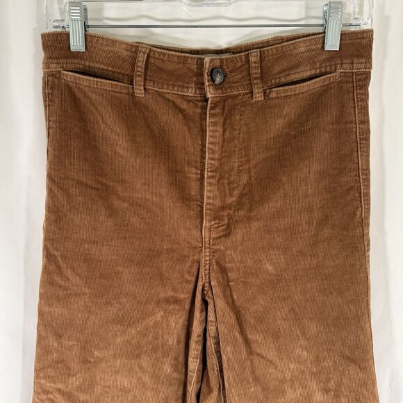 Everlane Corduroy Pants Women's 4 Brown Flat Front Pockets Cotton Blend - Picture 2 of 10